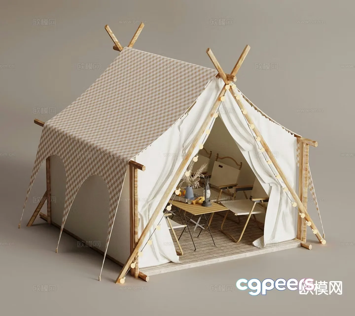 Modern camping tent camping outswing 3d model