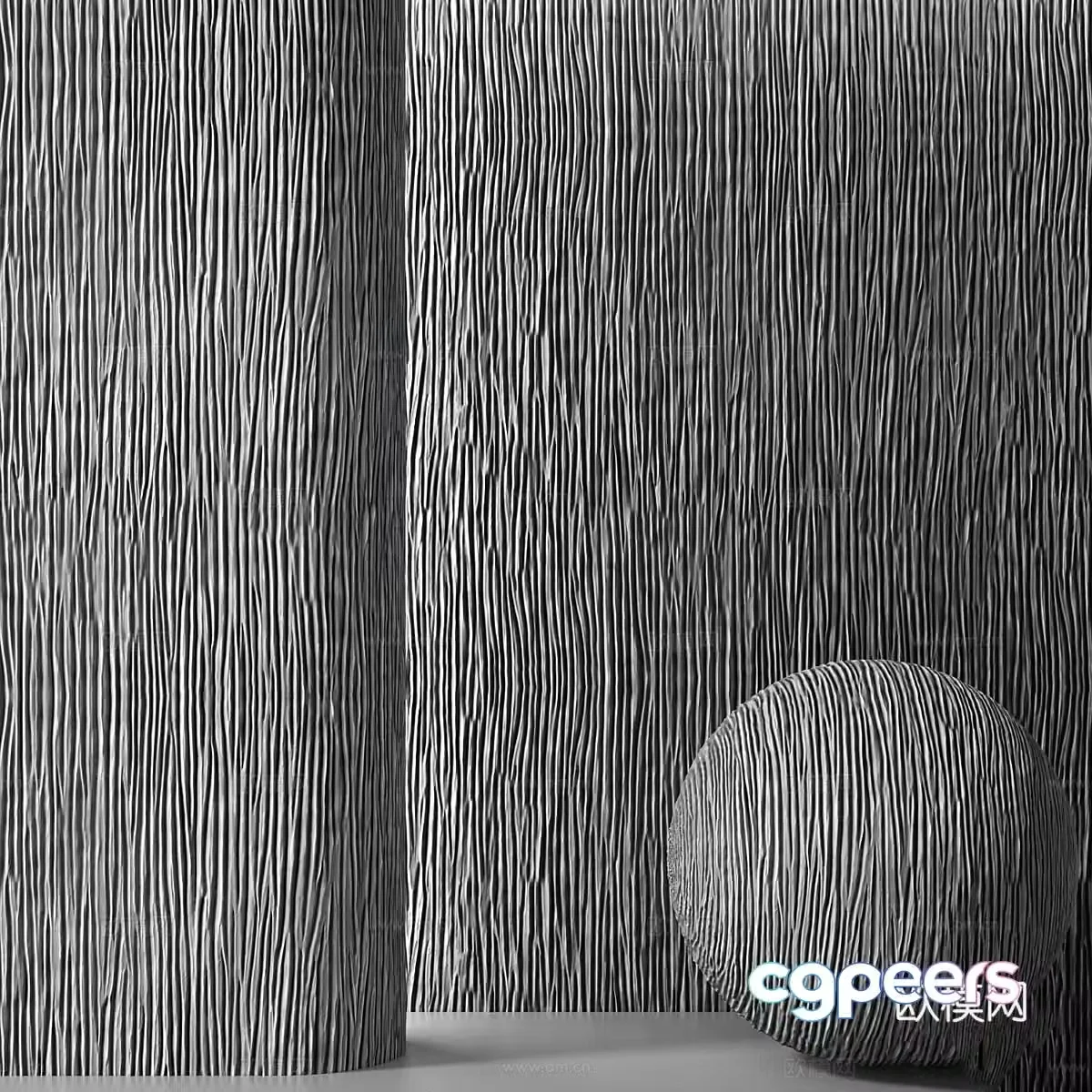 Wavy concave and convex decorative concrete plastering 3d model