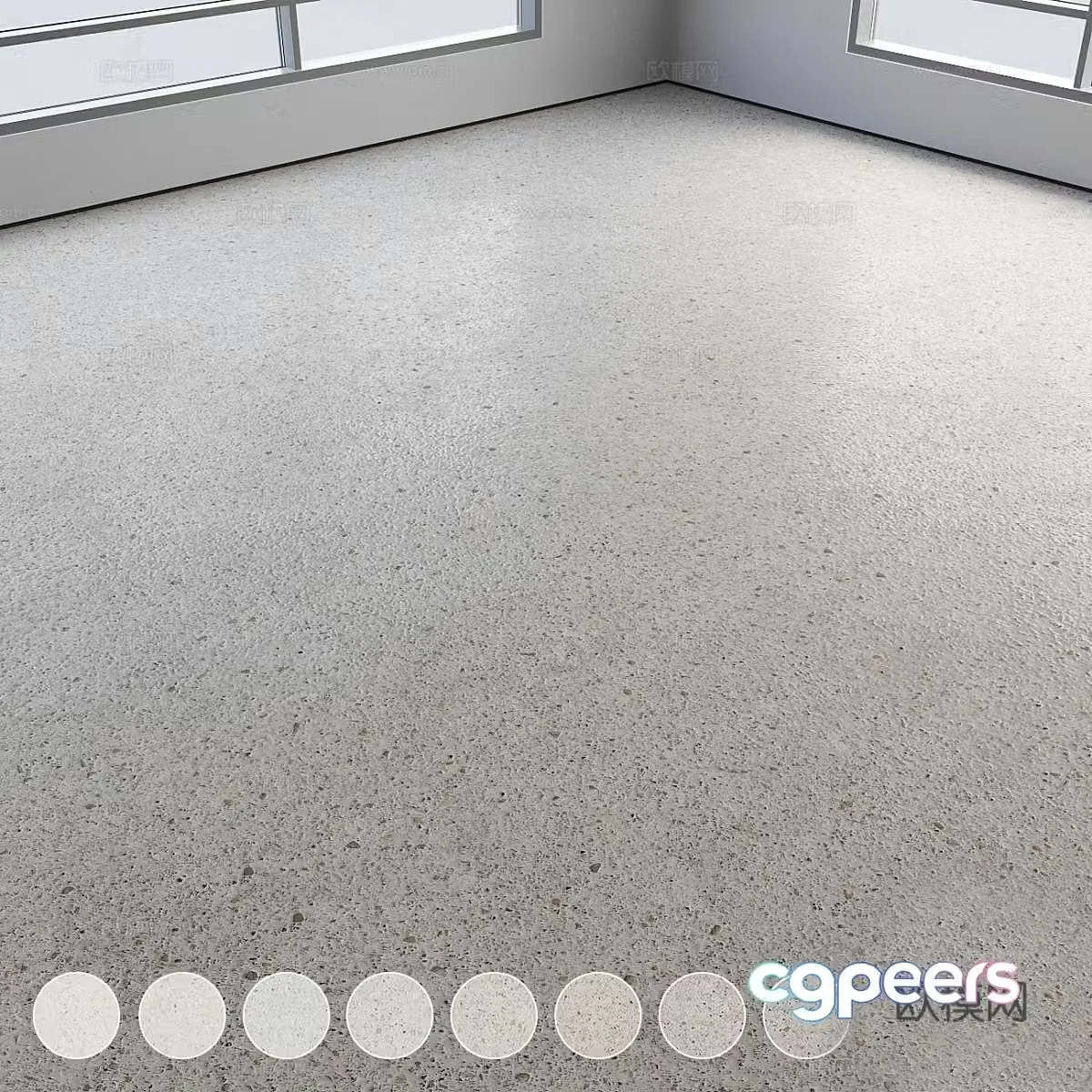 Self-leveling concrete floor 3D model