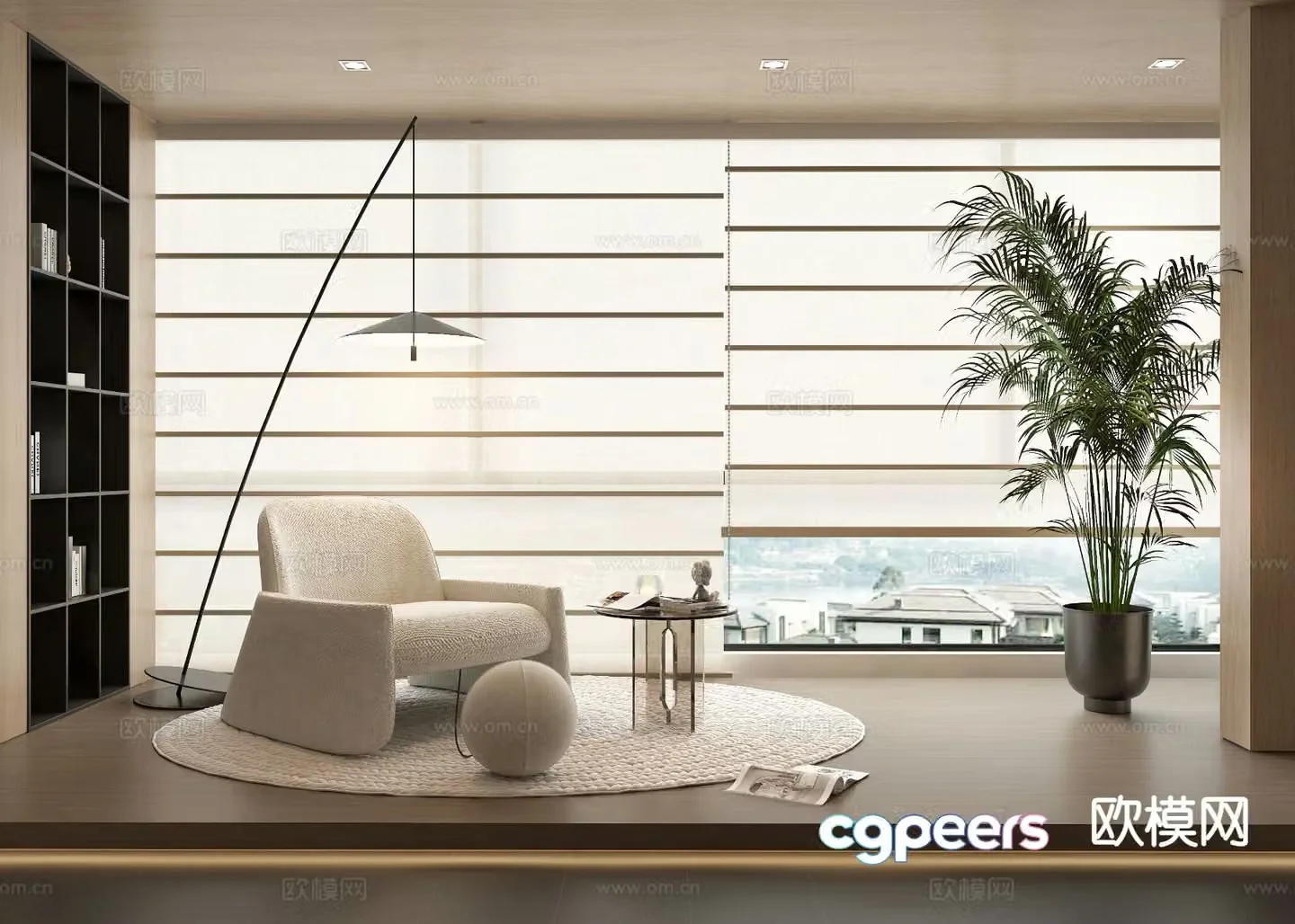 Modern curtains Shangri-La curtains blackout curtains 3d model
