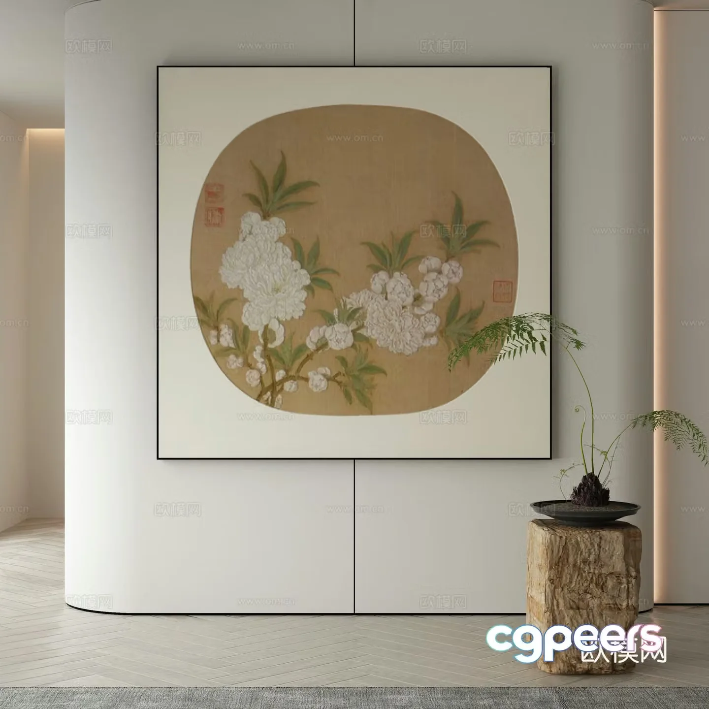 New Chinese style wasabi paintings oil paintings 3D model