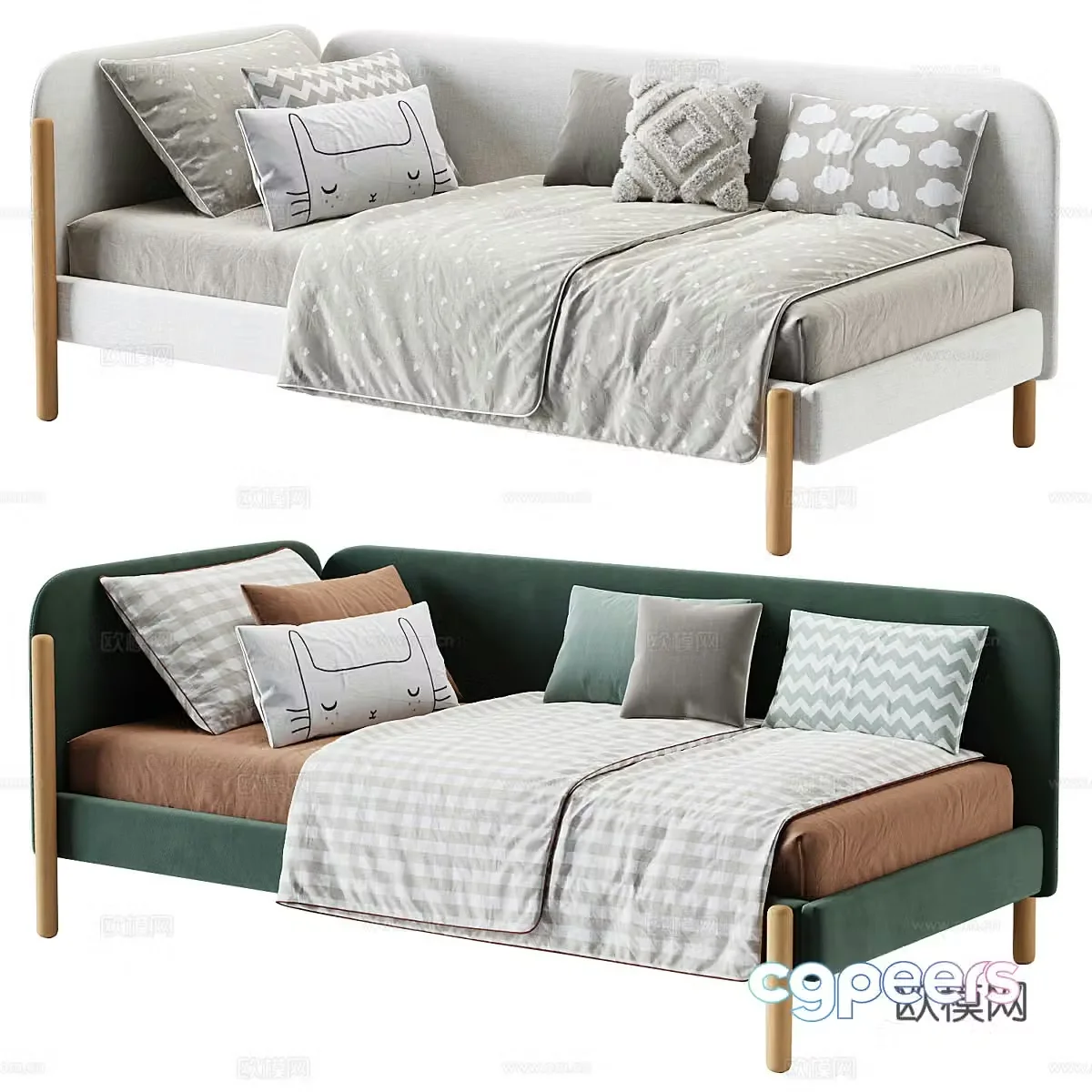 Modern children’s bed sofa bed 3d model