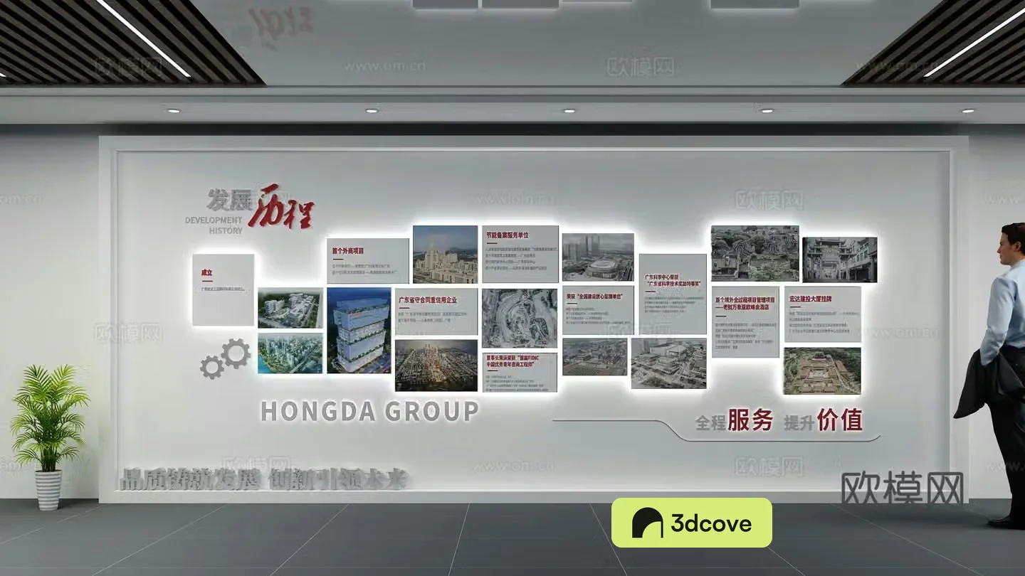 Corporate culture wall corporate development history