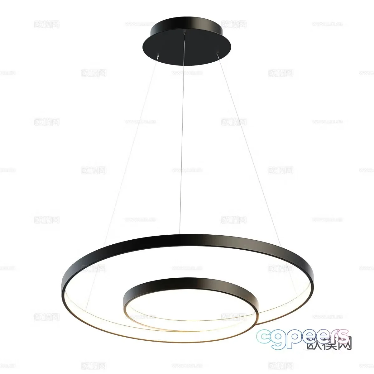 Modern simple chandelier Small ring chandelier 3d model