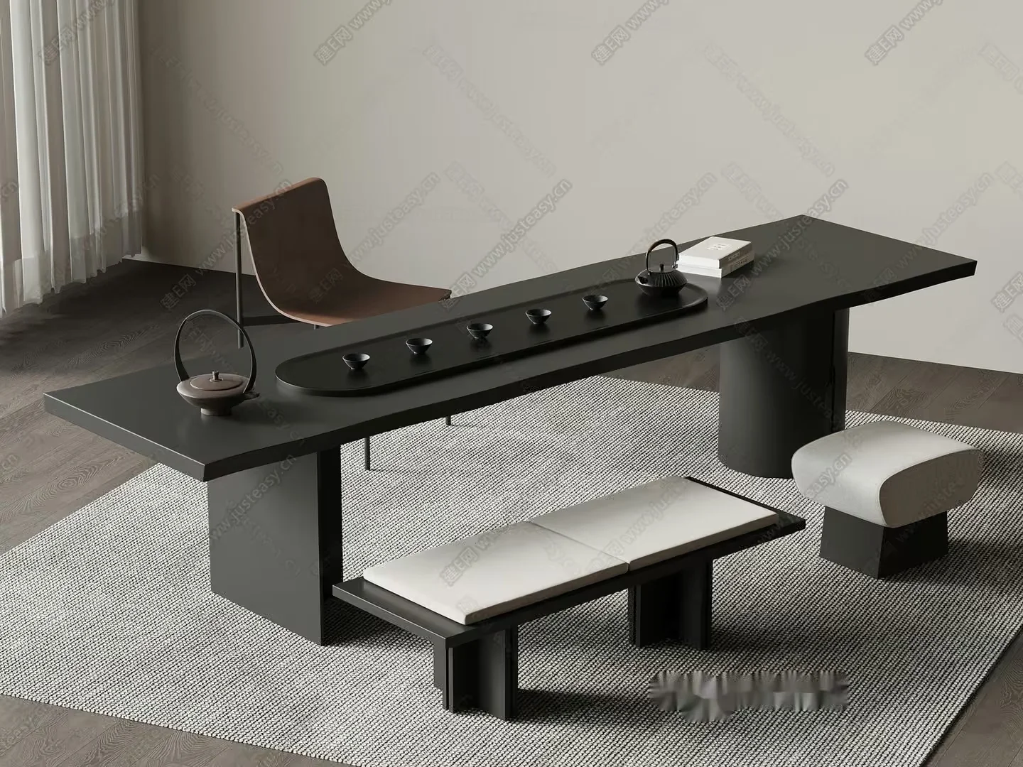 Modern Minimalist Dining Room 3D Model – 12176 – VRAY Render