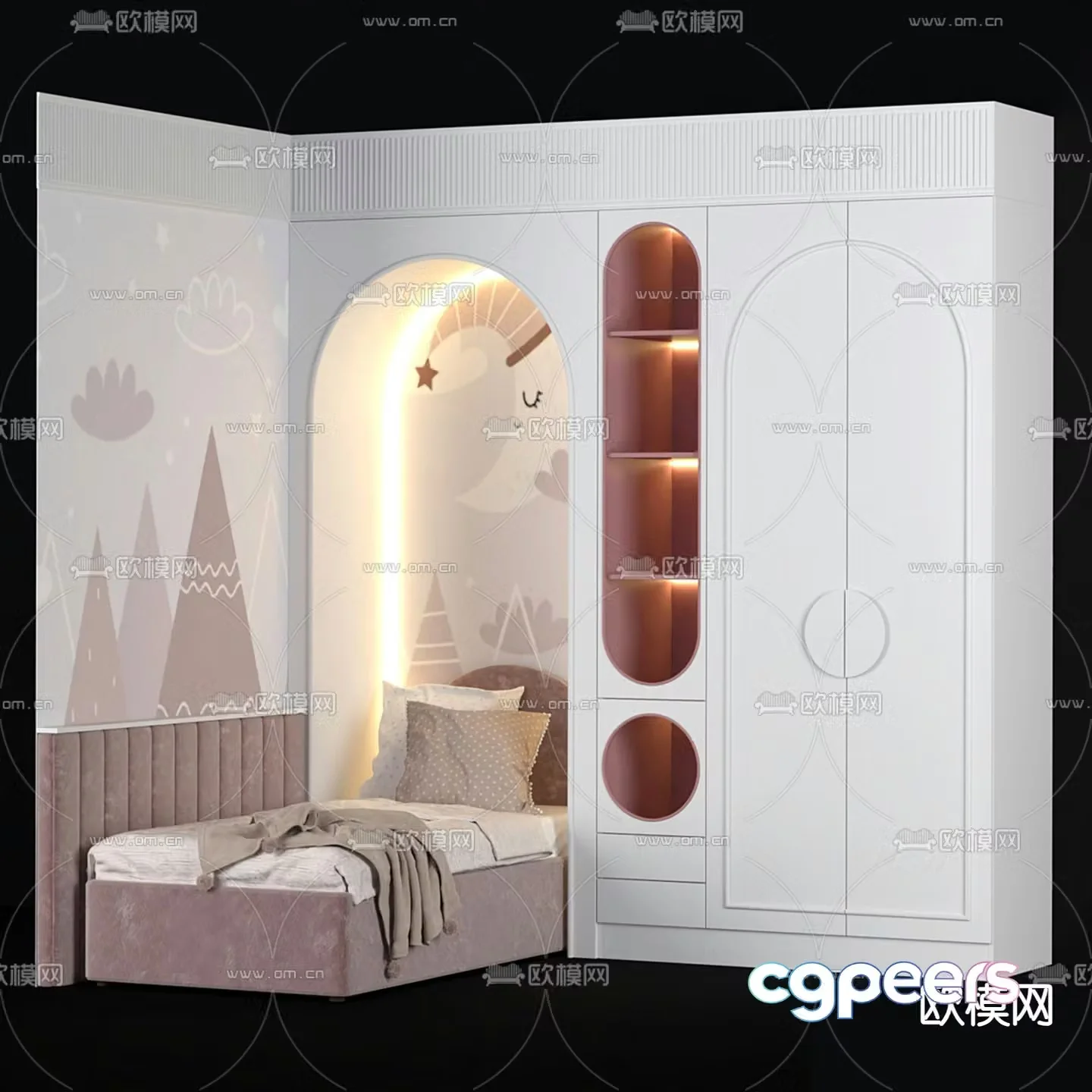 Modern children’s furniture children’s cabinet 3d model