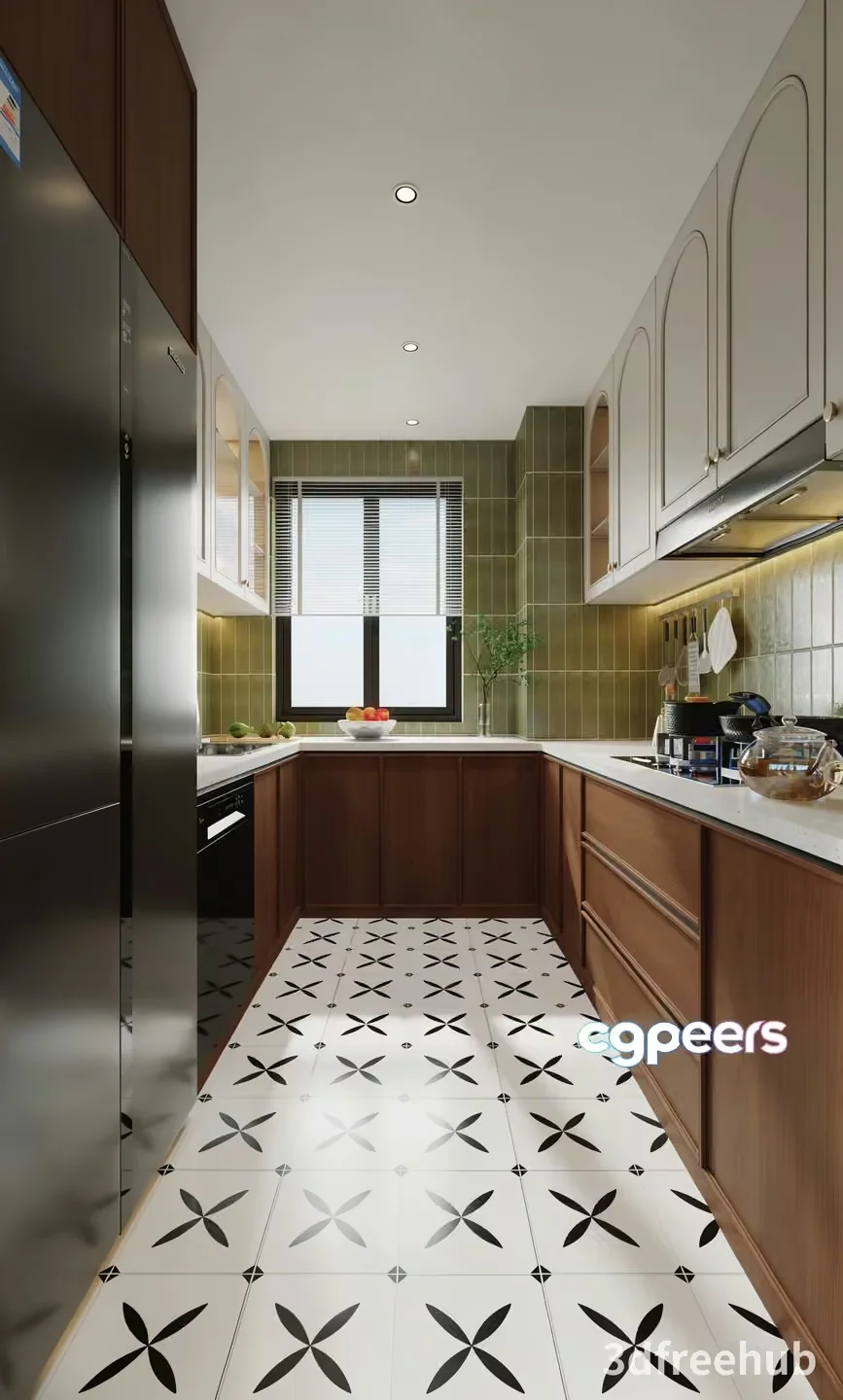 A Modern Kitchen 3D Model – 23020 – VRAY Render