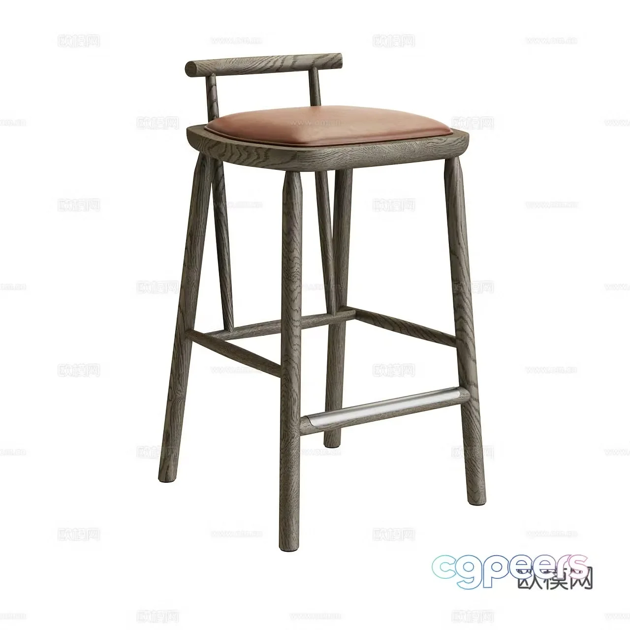 Linteloo New Chinese style bar chair Chinese style bar chair Bar stool Wooden bar stool Wooden bar chair 3D model