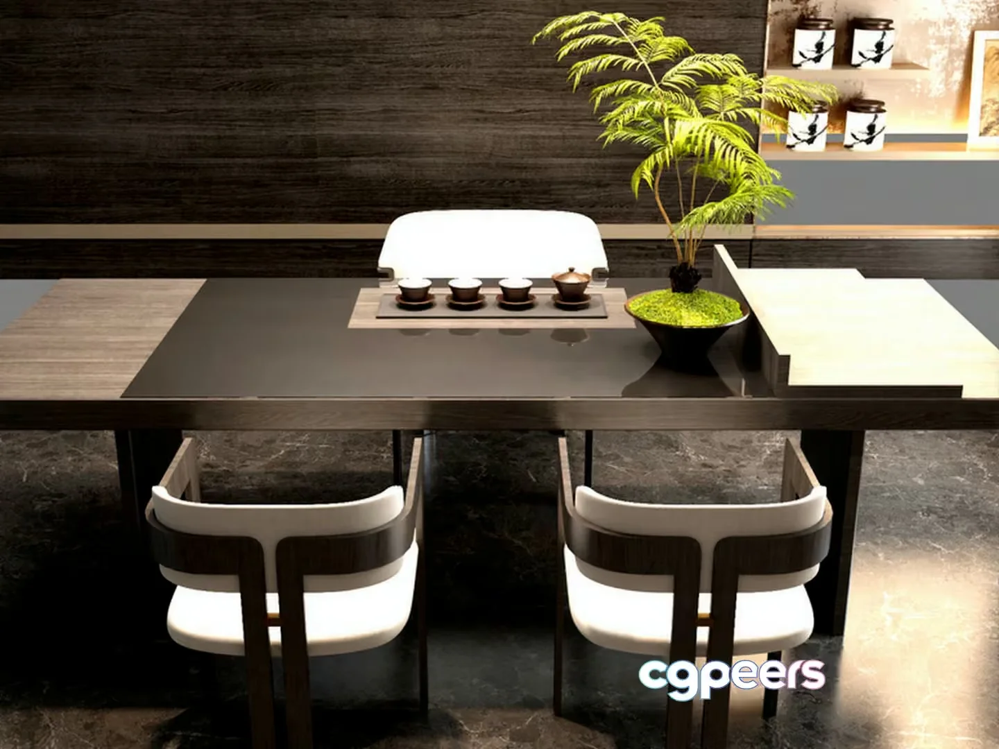 Modern Office Desk 3D Model – 17094 – VRAY Render
