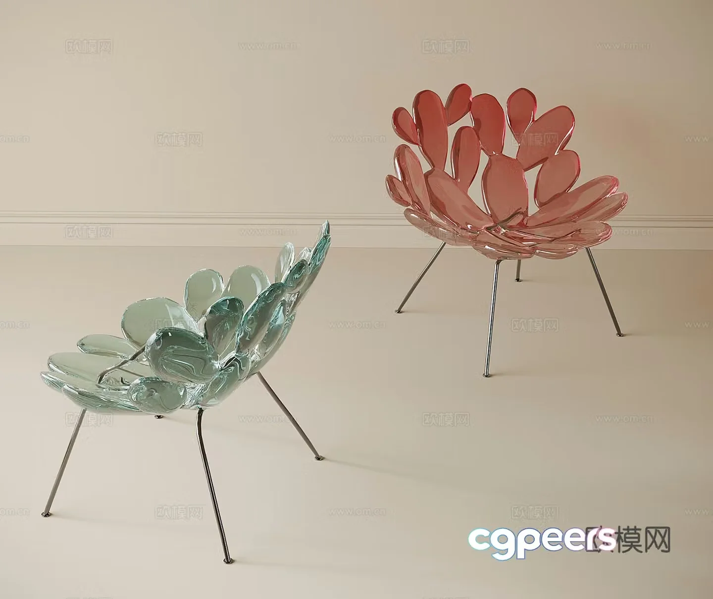 Modern casual chair single chair 3d model