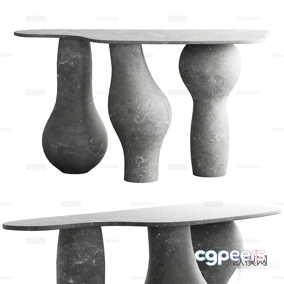 Modern Stone Table 3D Model – 16153 – CORONA Render