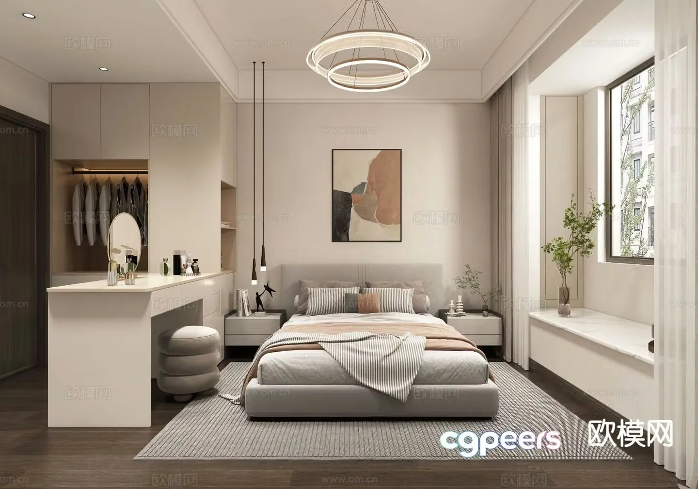 Modern bedroom master bedroom 3d model