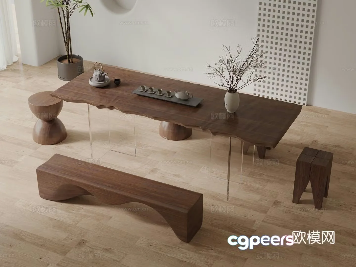 New Chinese tea table 3d model