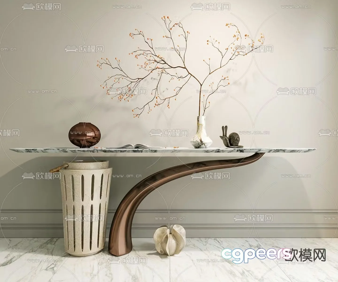 Marble end viewing platform 3D model