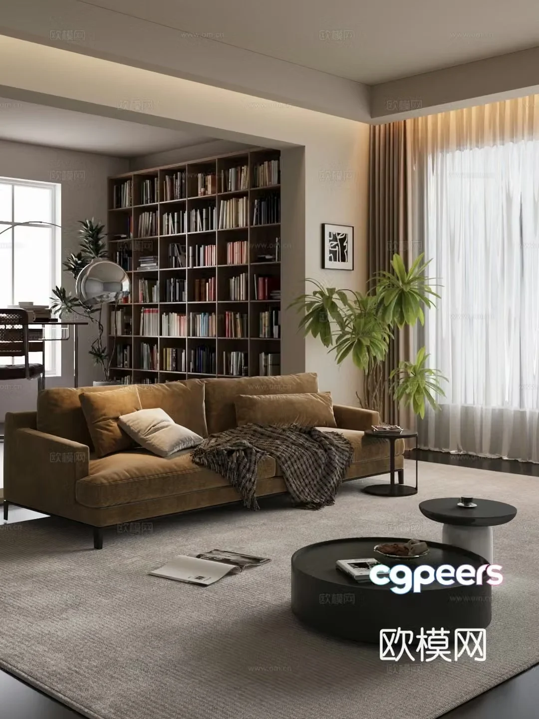 Modern home living room 3d model