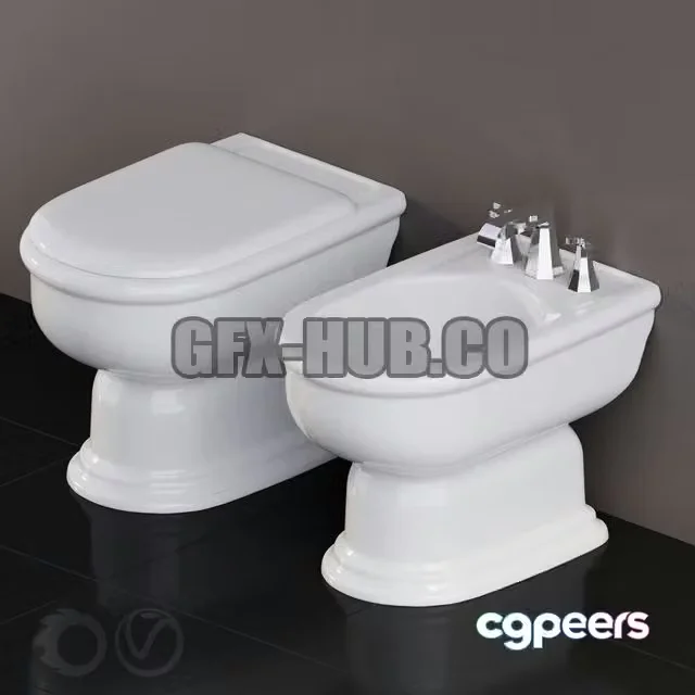 3ds Max Free – Console toilet and bidet Fidia Flaminia