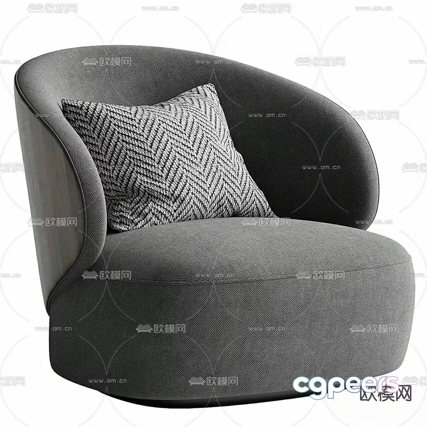 Hayden single sofa fabric sofa 3d model