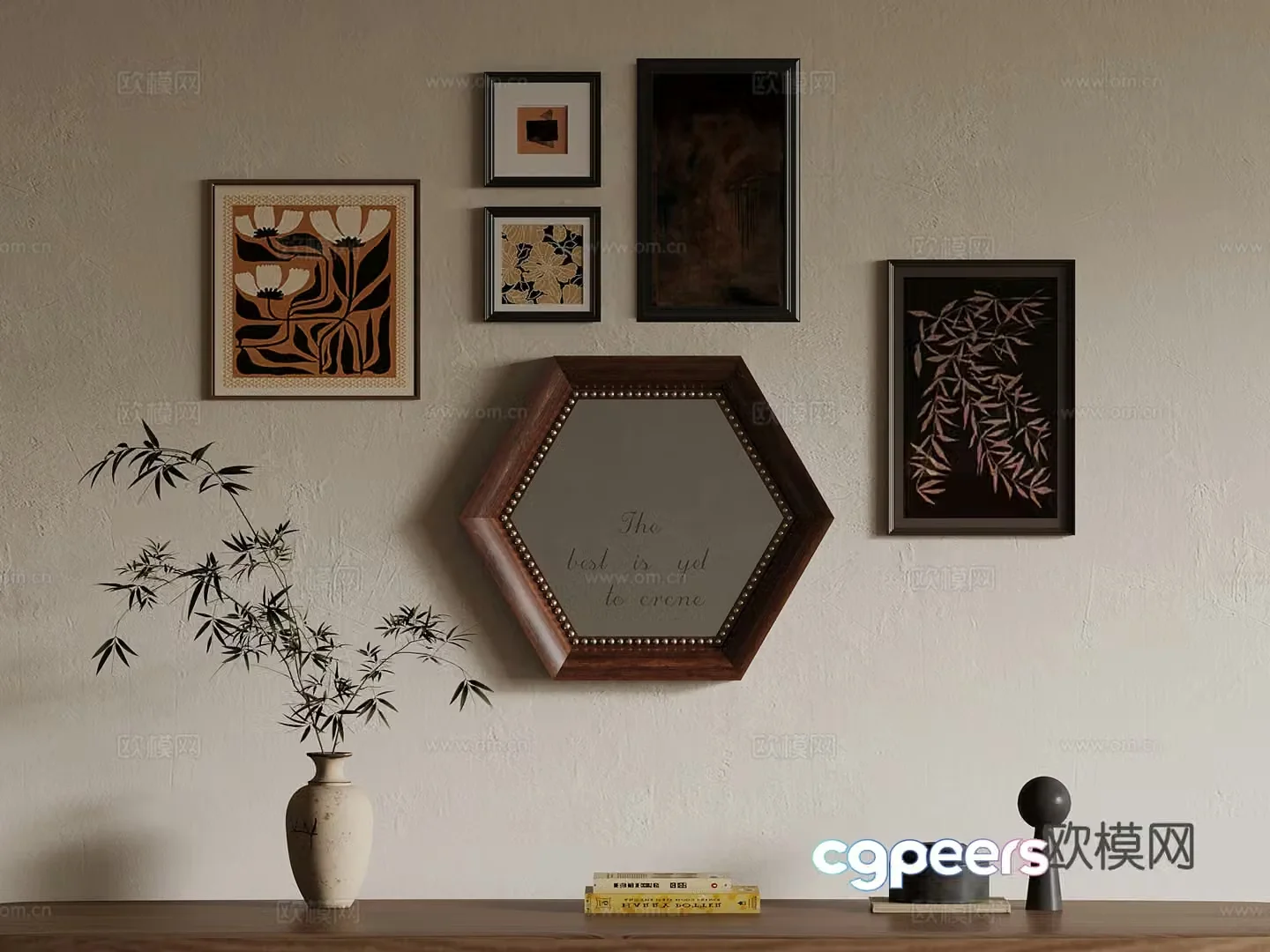 Middle-aged decorative paintings desktop ornaments 3D model