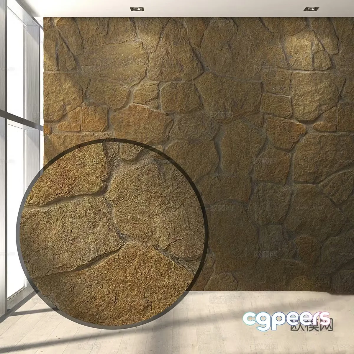 Stone wall Cultural stone 3d model