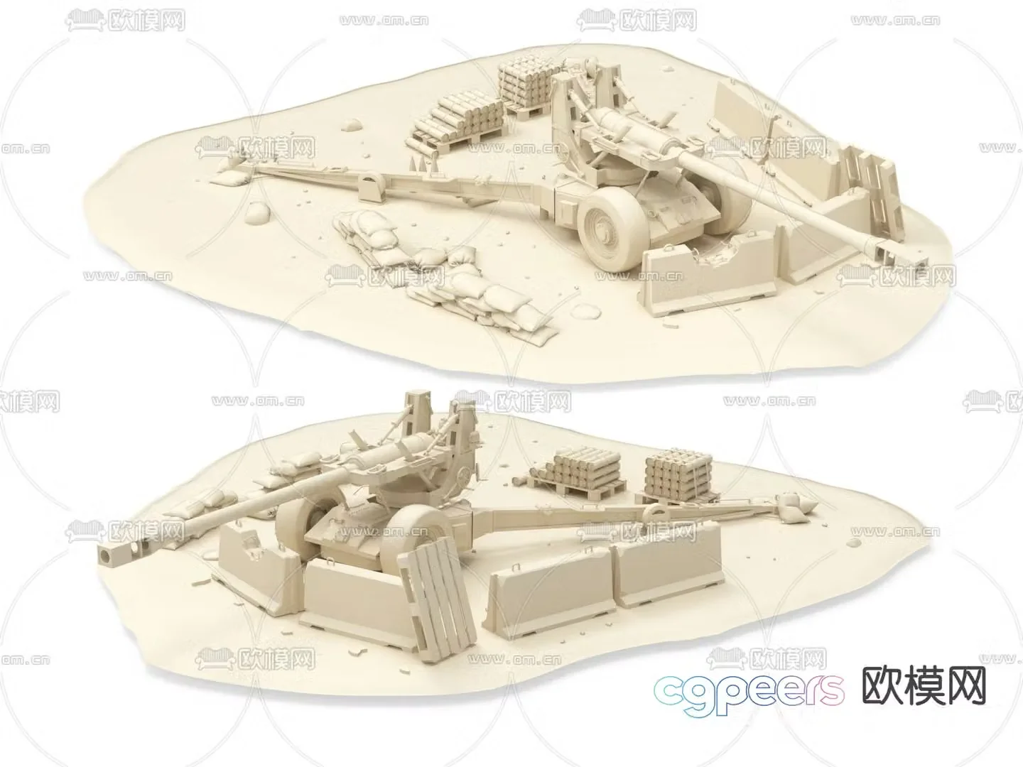Modern toy weapons cannon 3d model