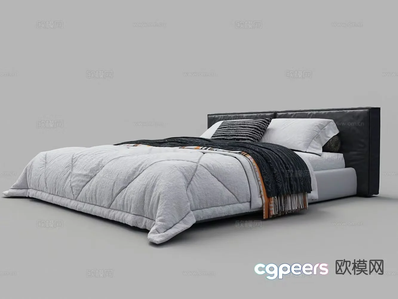 Modern double bed 3d model