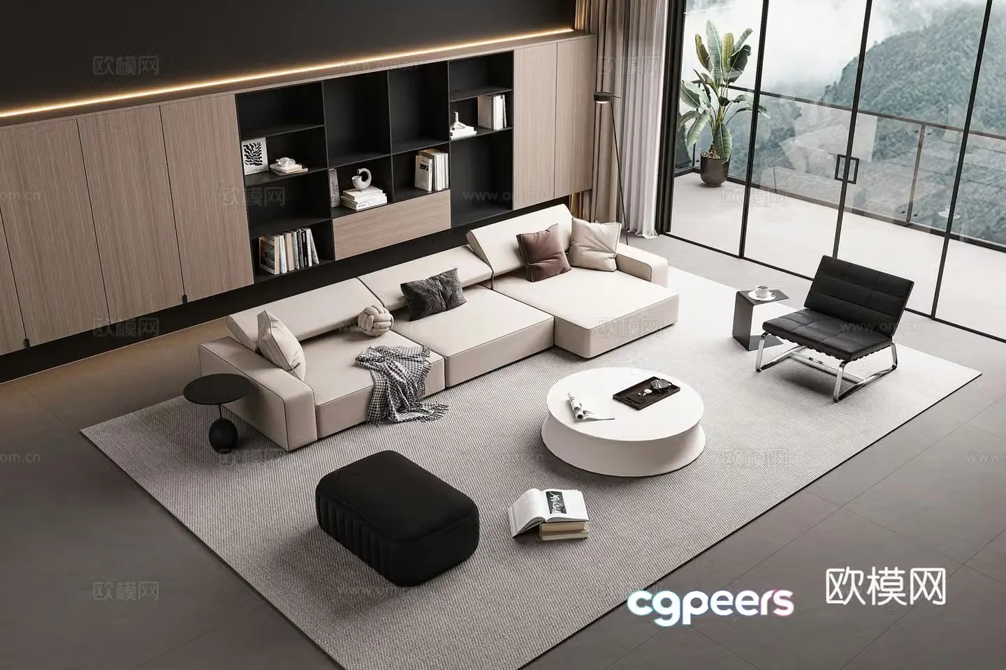 Modern sectional sofa 3d model