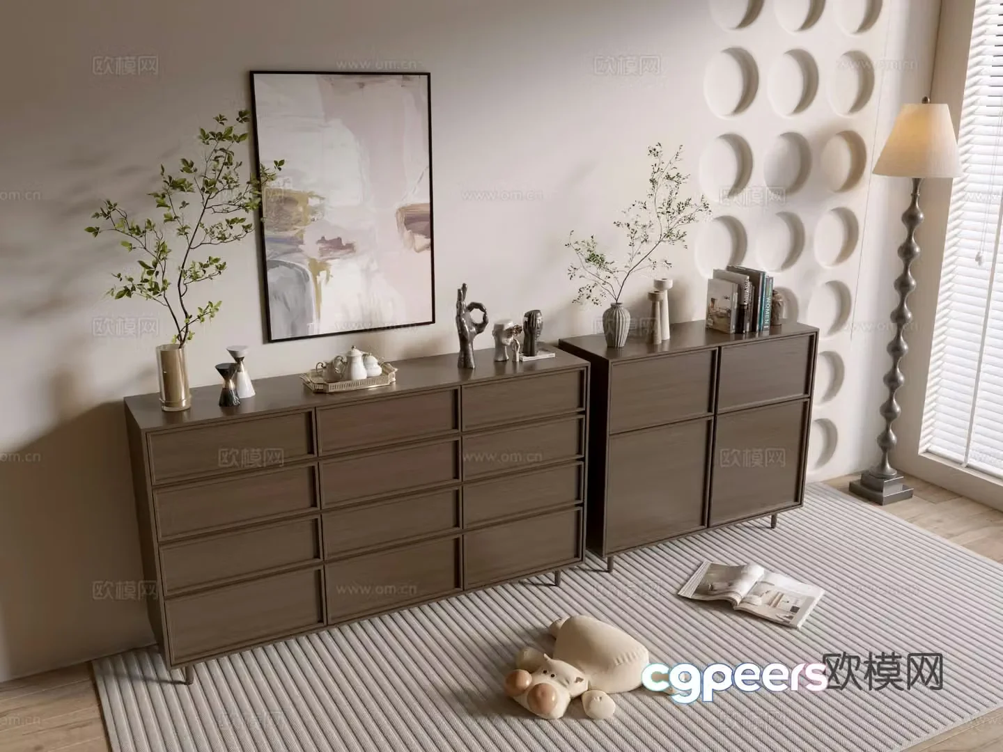 Medieval style chest of drawers 3D model