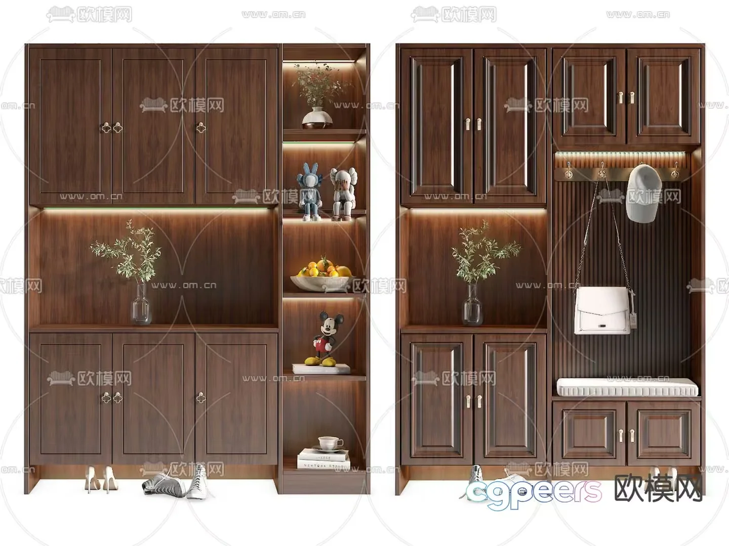 Modern Wooden Cabinets 3D Model – 2682 – VRAY Render