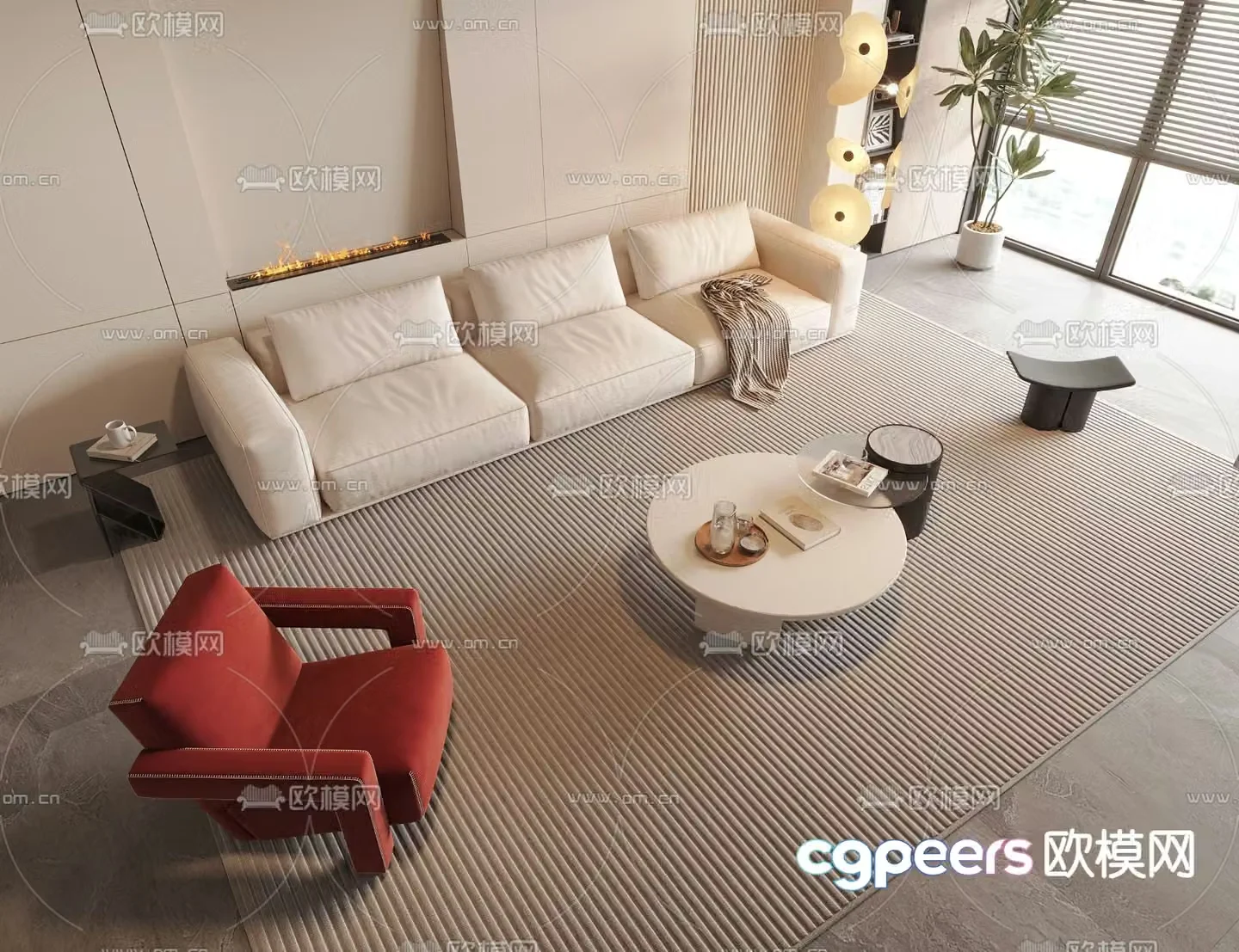 Modern sectional sofa 3d model