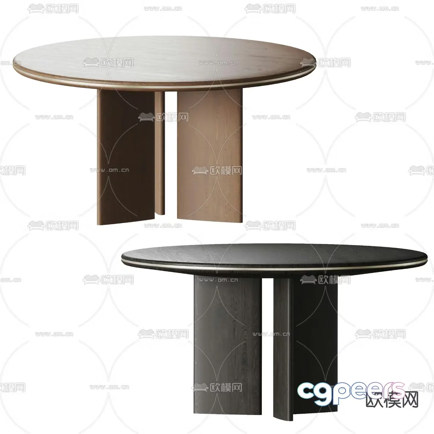 Round dining table 3d model