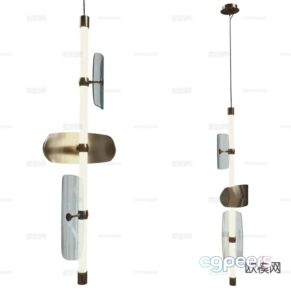 Italamp strip chandelier light luxury small chandelier 3d model