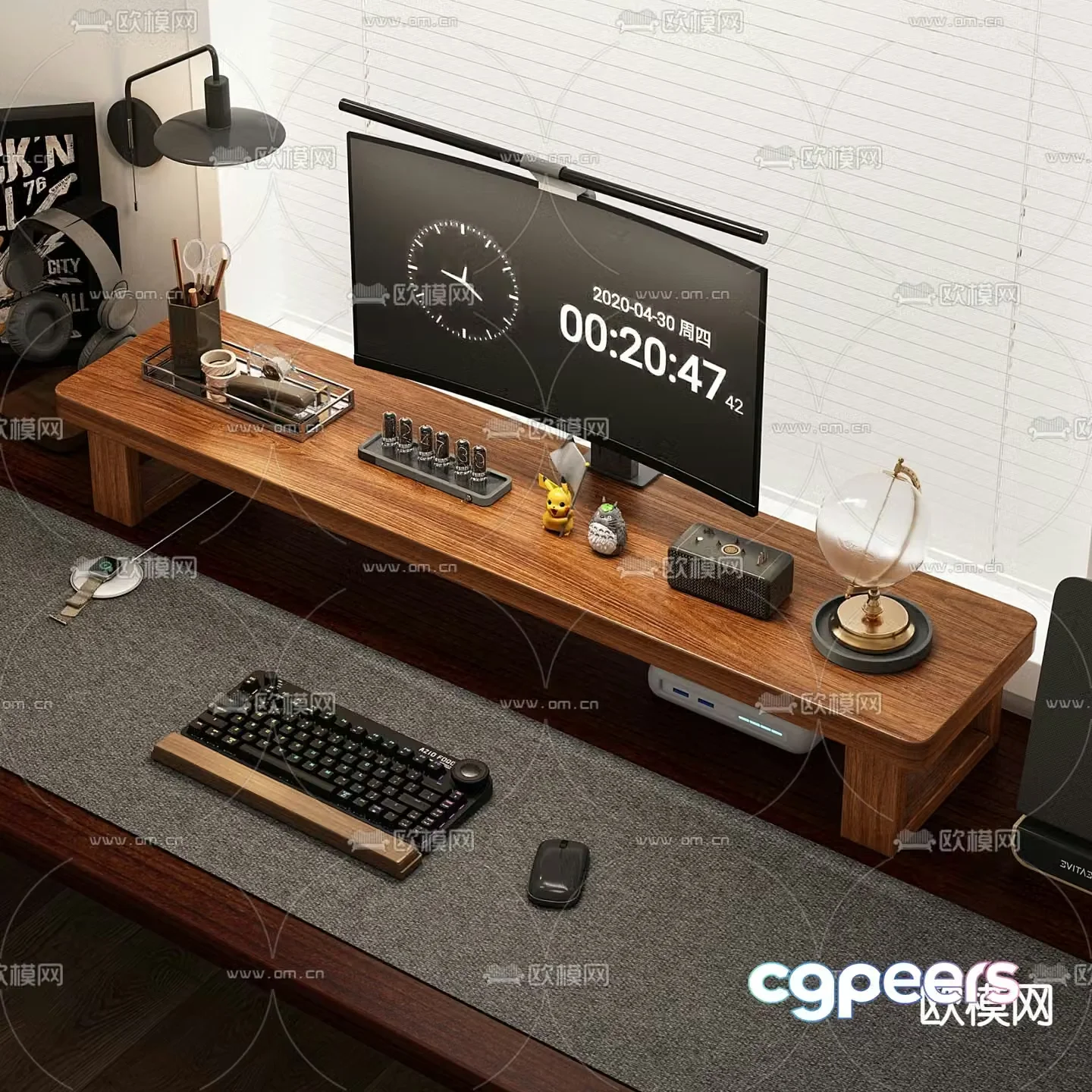 Office supplies computer keyboard pen holder 3d model