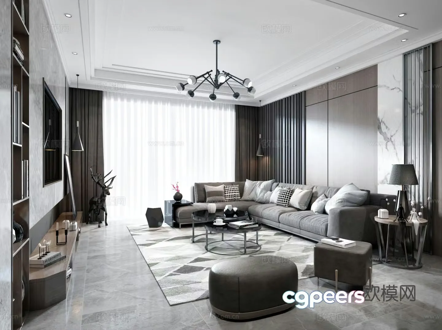 Modern living room 3d model