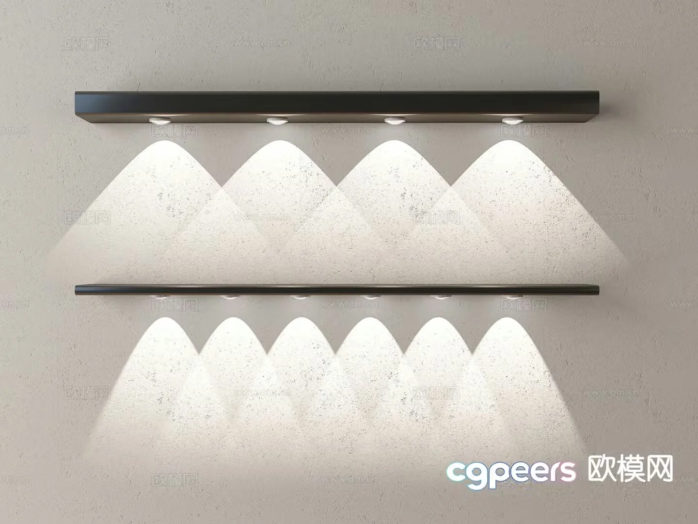 Induction light decorative light hill light hill LED cabinet light induction wall light 3d model