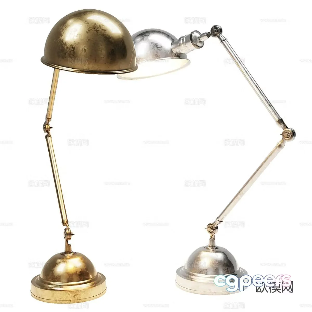 Light luxury desk lamp retro desk lamp 3d model