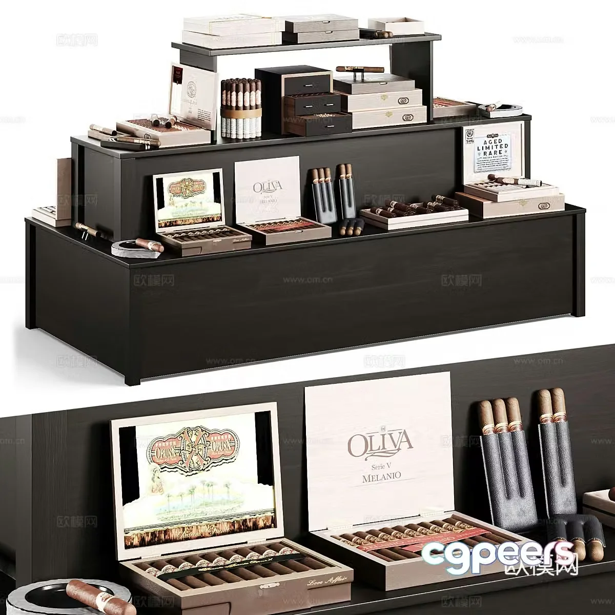 Modern shelves decorative ornaments display rack container 3d model