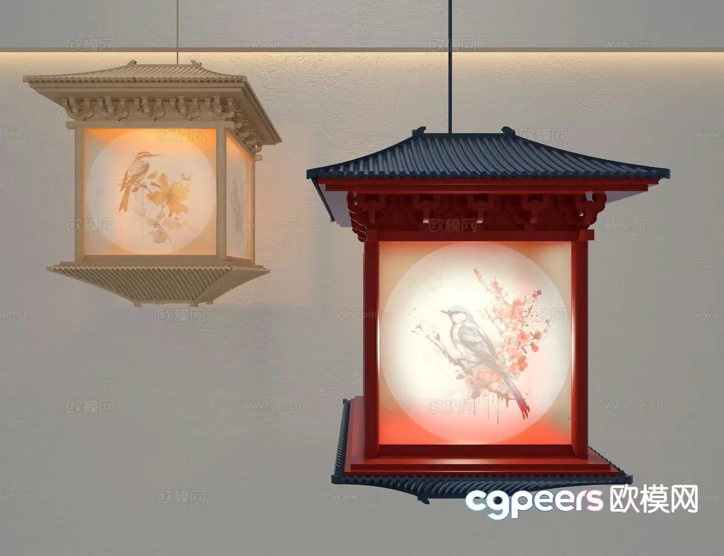 New Chinese style chandelier 3d model