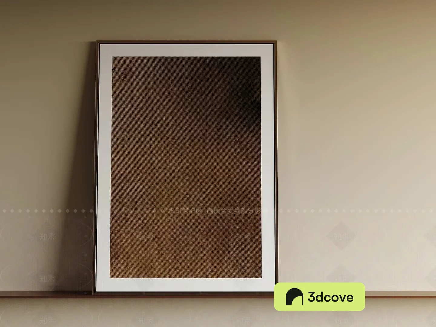 A Framed Piece Of Art Possibly A Painting Or Photograph With A Brown