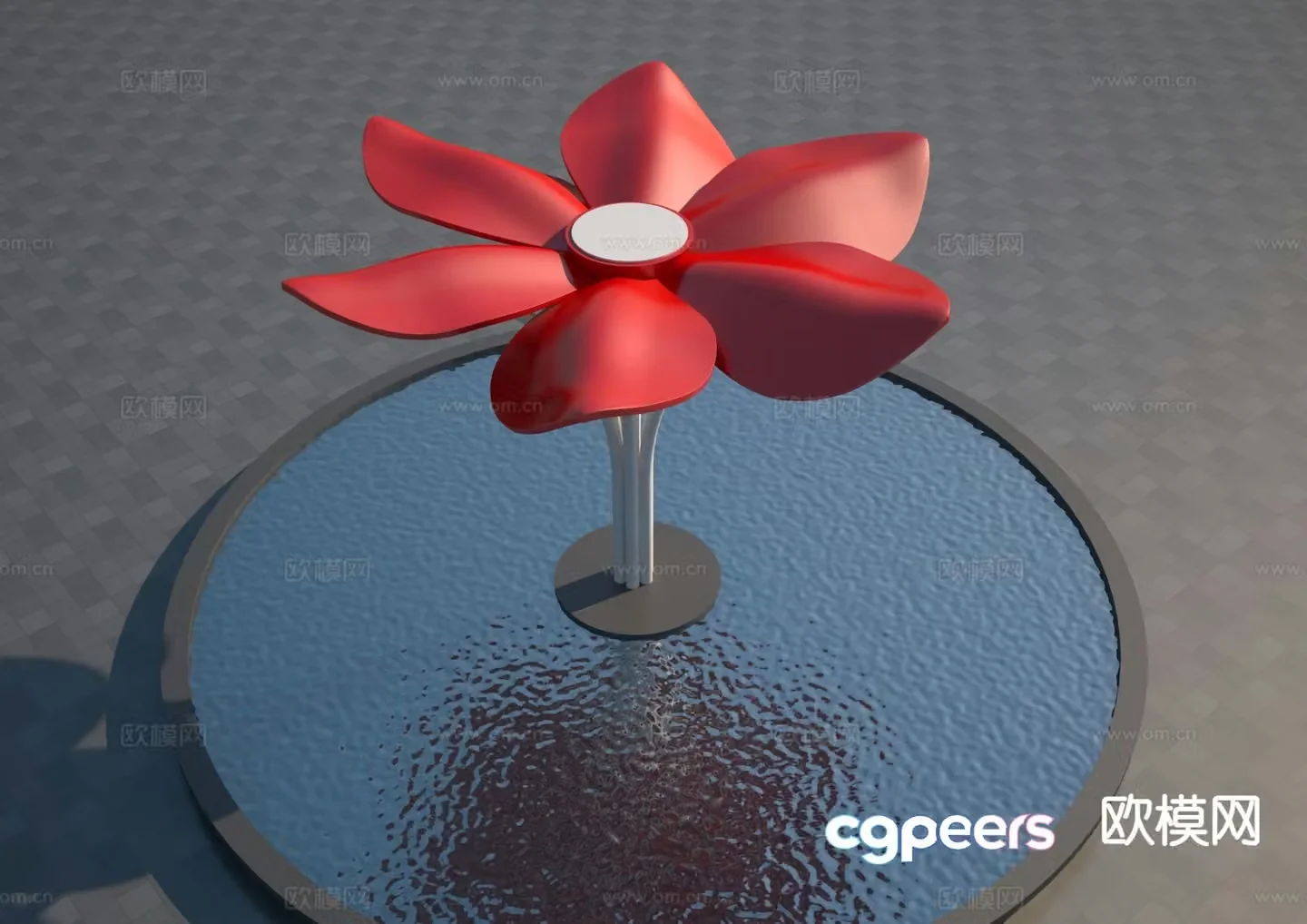 Begonia flower sculpture landscape sculpture 3d model