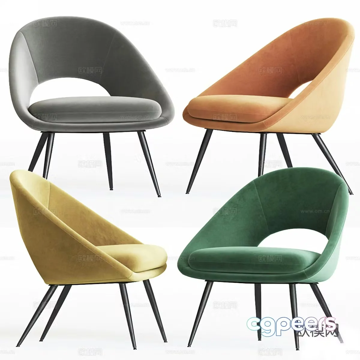 Modern Italian fabric armchair 3d model