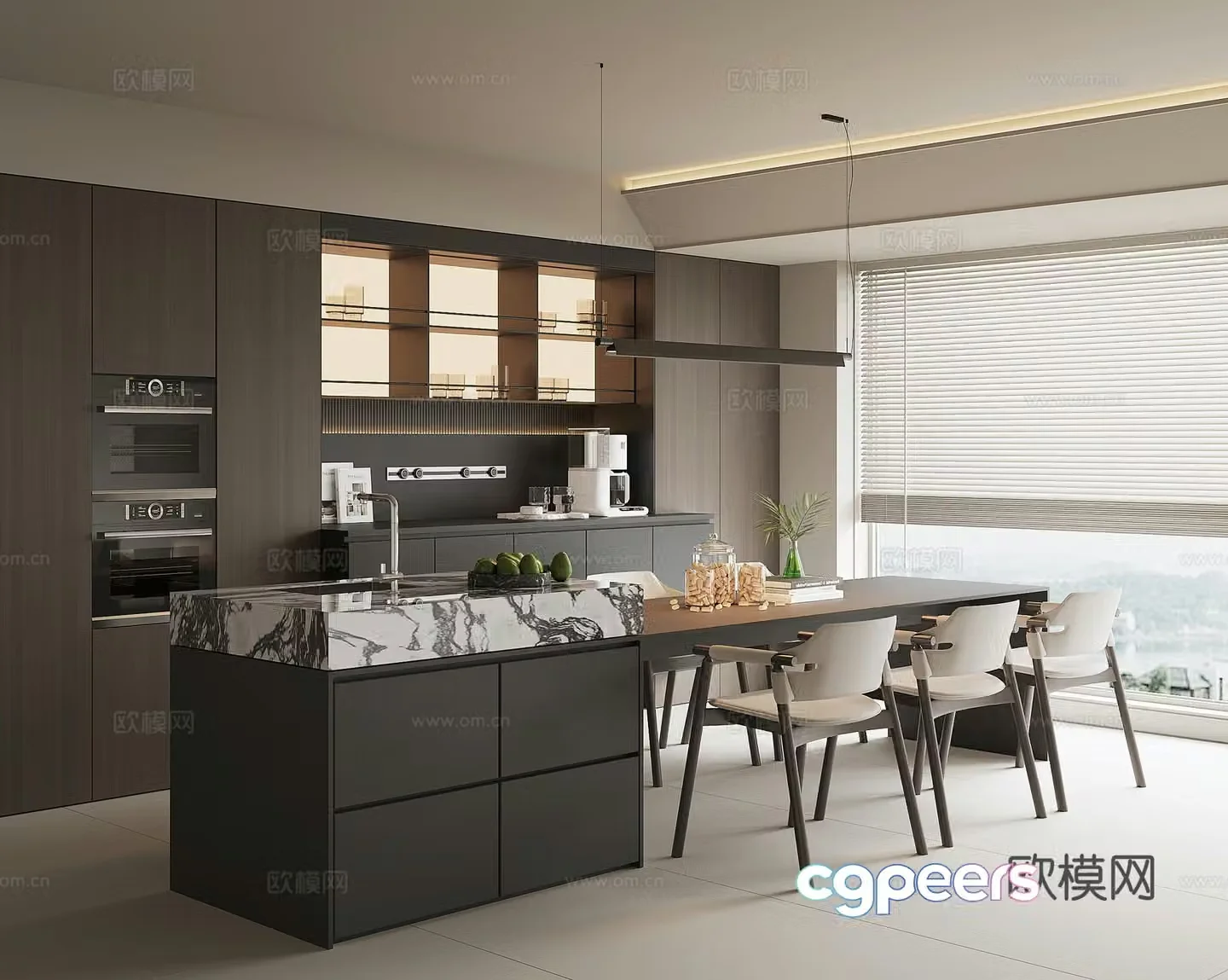 Modern home restaurant 3d model