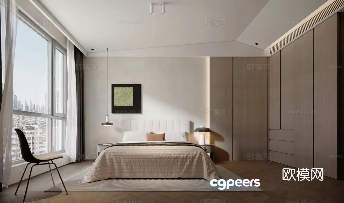 Modern bedroom master bedroom 3d model