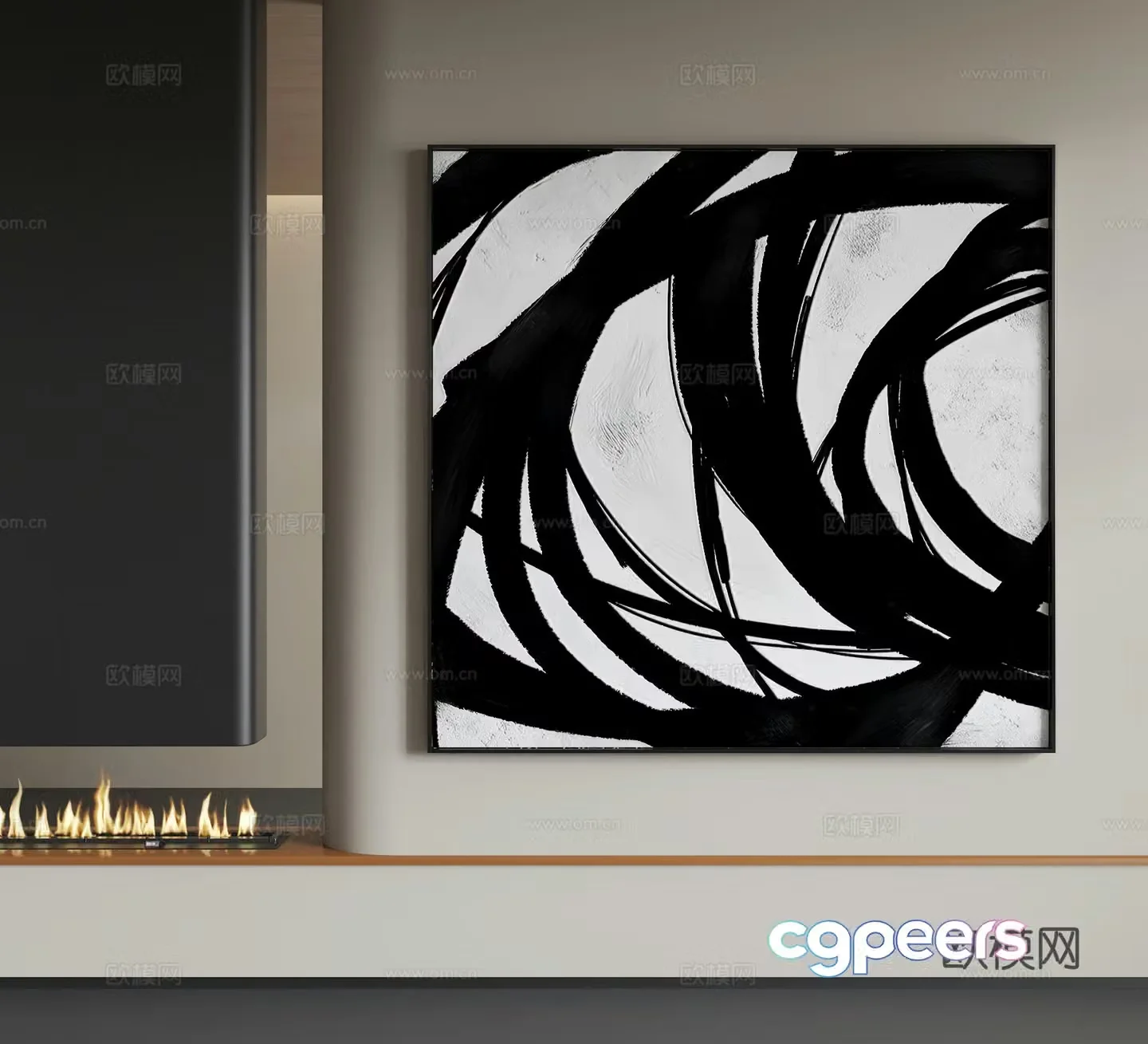 Modern abstract hanging paintings Modern minimalist hanging paintings Modern Italian hanging paintings 3D model