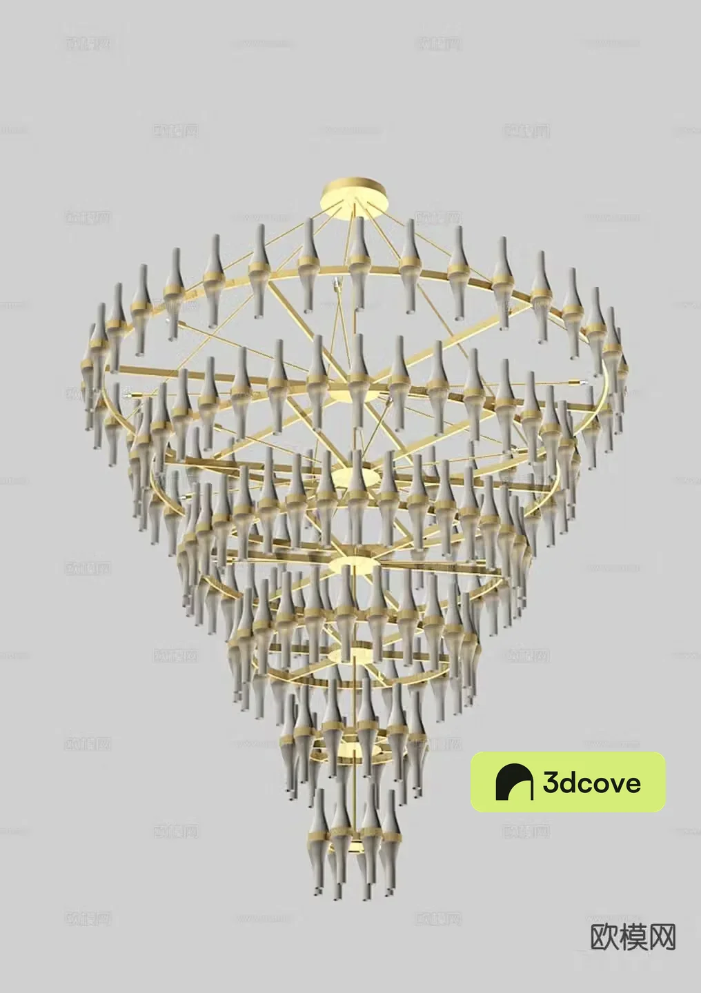 Light luxury multi-layer chandelier lobby chandelier
