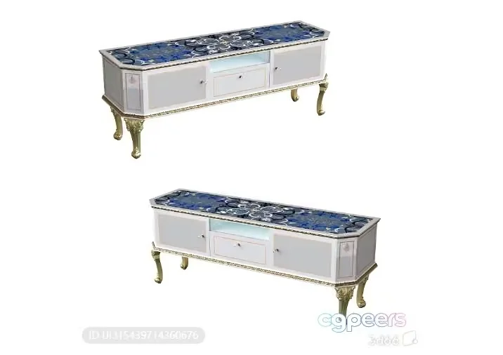 White And Gold Furniture 3D Model – 5437 – VRAY Render