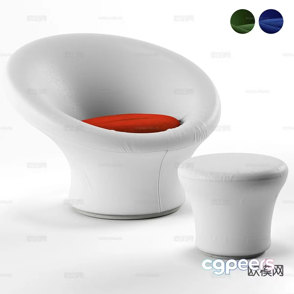 Leisure sofa footrest 3d model