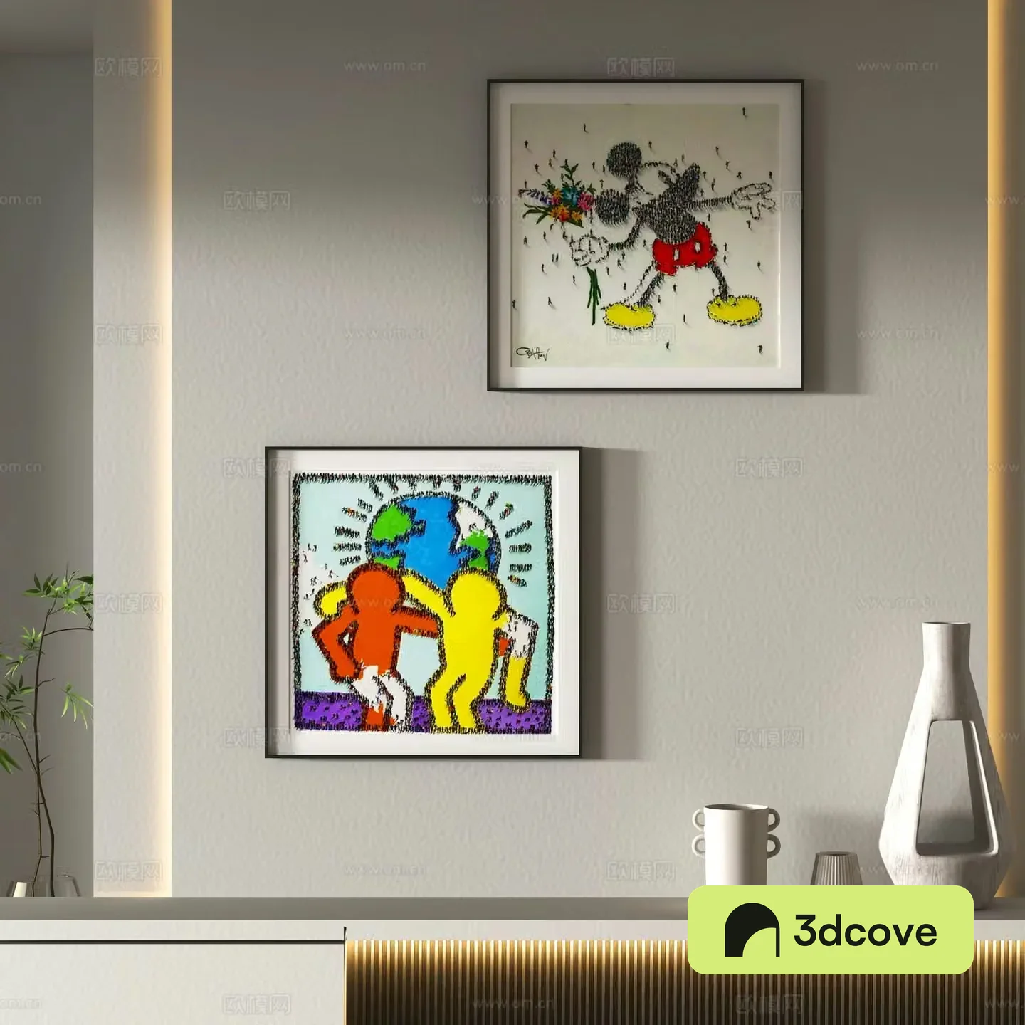 Modern decorative hanging paintings cartoon hanging paintings Mickey hanging paintings