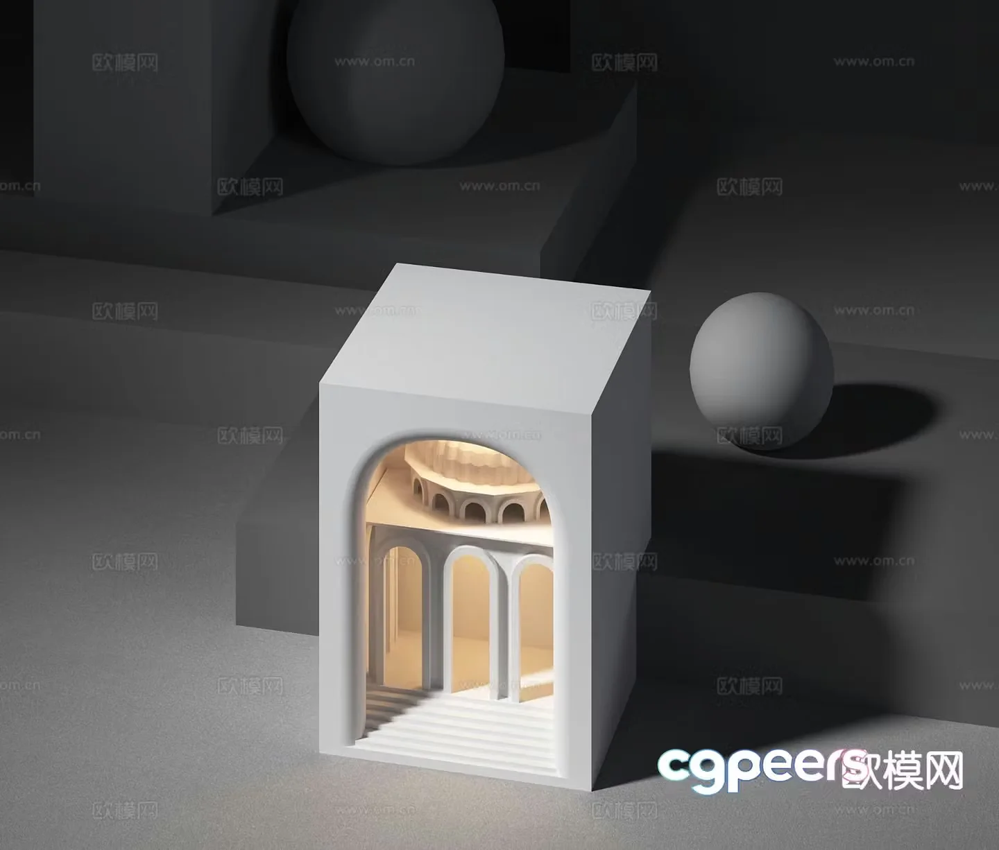 Recessed wall light plaster wall light 3d model