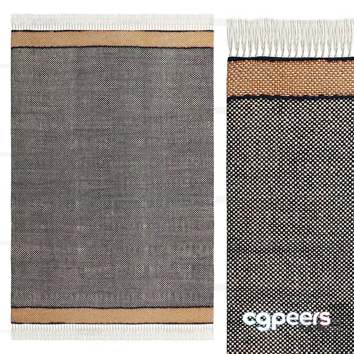 square rug tassel rug 3d model