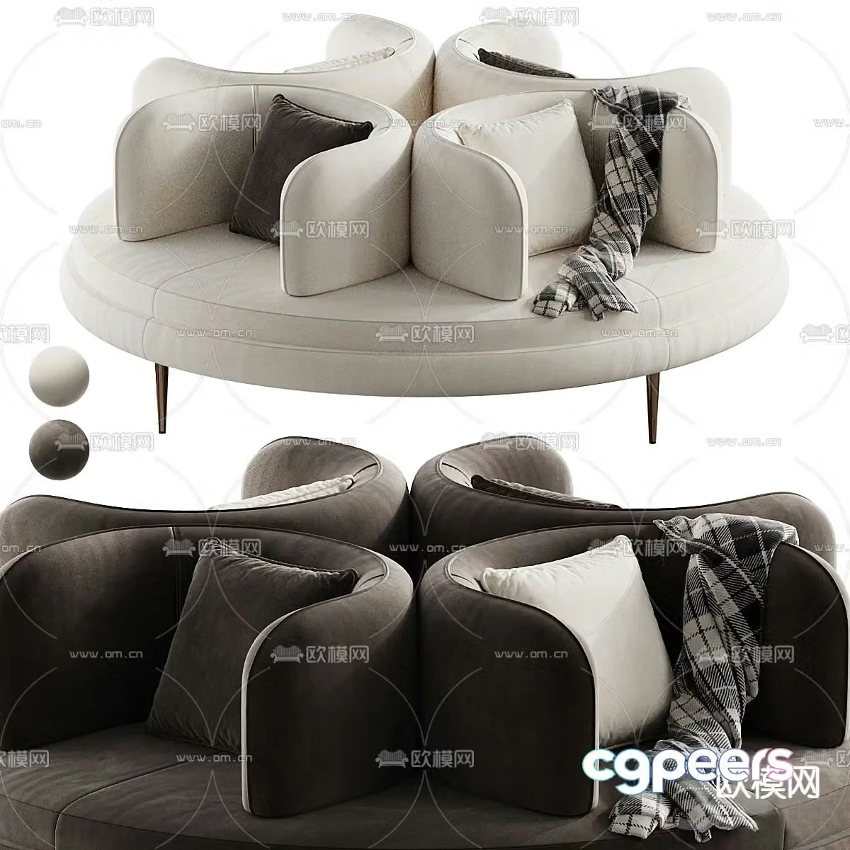 MODELIT round public sofa office sofa 3d model